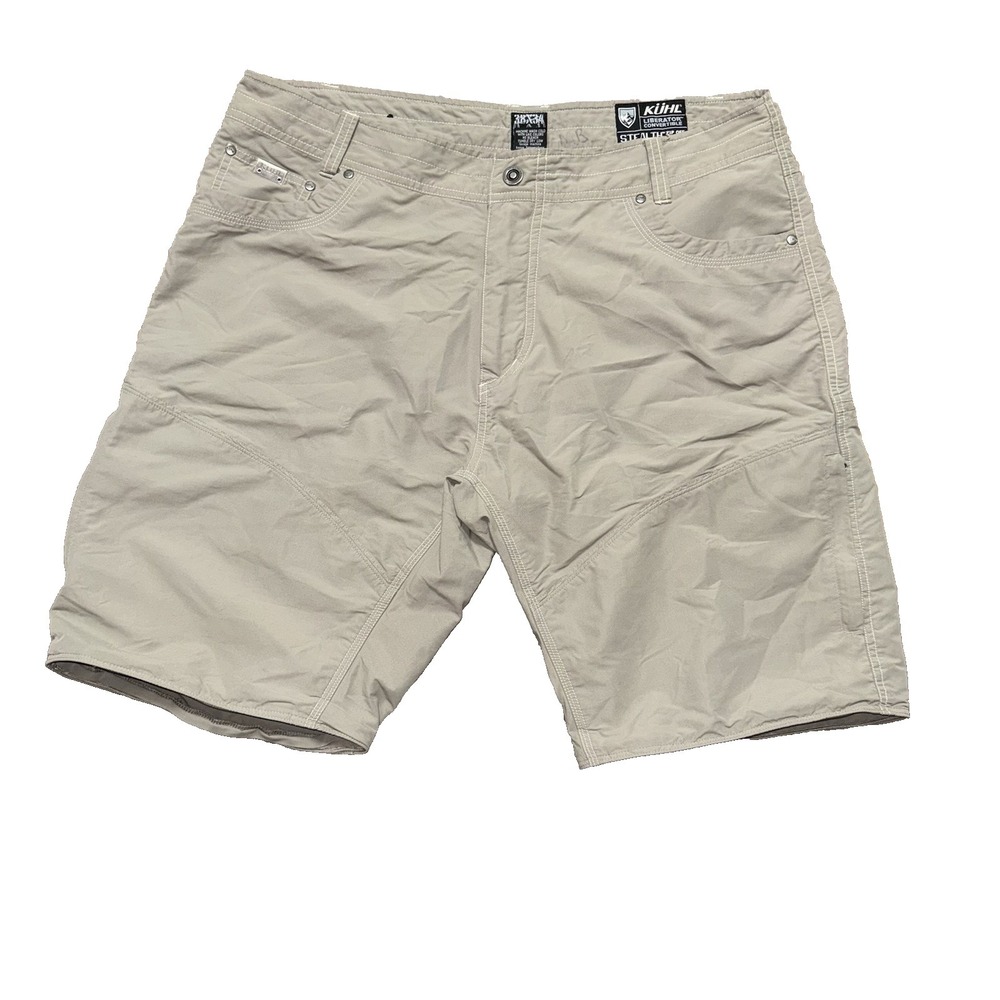 KUHL Liberator Convertible Pants Men's 38 Stealth System Hiking Shorts Tan *READ